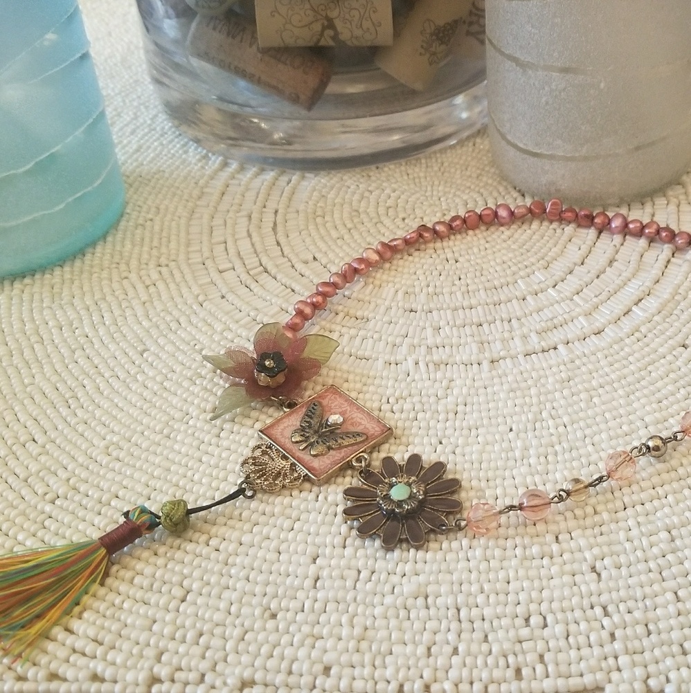 Vintage looking butterfly necklace